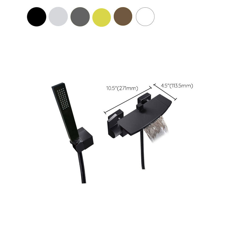 Modern Bathtub Faucet Waterfall Handheld Shower Head Bathtub Faucet Clearhalo 'Bathroom Remodel & Bathroom Fixtures' 'Bathtub Faucets' 'bathtub_faucets' 'Home Improvement' 'home_improvement' 'home_improvement_bathtub_faucets' 7291782