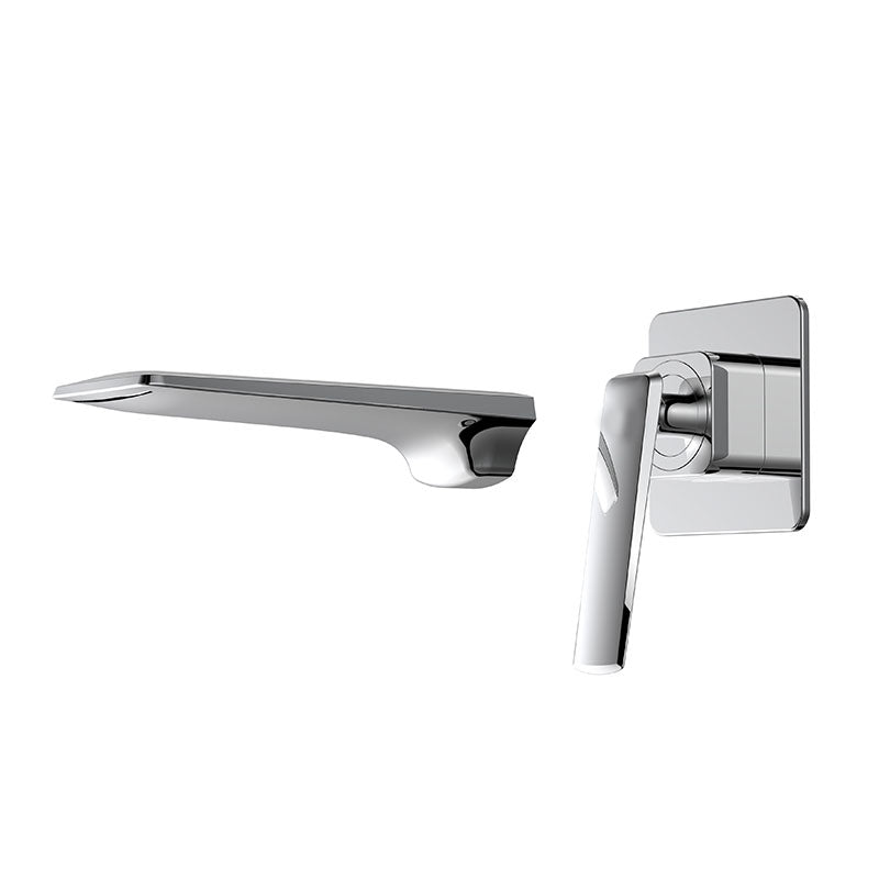 Modern Bathtub Faucet Wall-mounted Rod Handle Brass Bathtub Faucet Chrome Fission Clearhalo 'Bathroom Remodel & Bathroom Fixtures' 'Bathtub Faucets' 'bathtub_faucets' 'Home Improvement' 'home_improvement' 'home_improvement_bathtub_faucets' 7291792