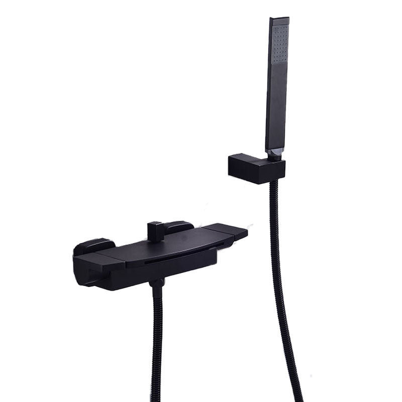 Contemporary Bathroom Faucet Wall Mounted Copper Low Arc Fixed Clawfoot Tub Faucets Clearhalo 'Bathroom Remodel & Bathroom Fixtures' 'Bathtub Faucets' 'bathtub_faucets' 'Home Improvement' 'home_improvement' 'home_improvement_bathtub_faucets' 7291815