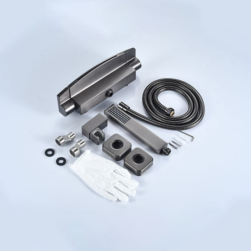 Contemporary Bathroom Faucet Wall Mounted Copper Low Arc Fixed Clawfoot Tub Faucets Clearhalo 'Bathroom Remodel & Bathroom Fixtures' 'Bathtub Faucets' 'bathtub_faucets' 'Home Improvement' 'home_improvement' 'home_improvement_bathtub_faucets' 7291824