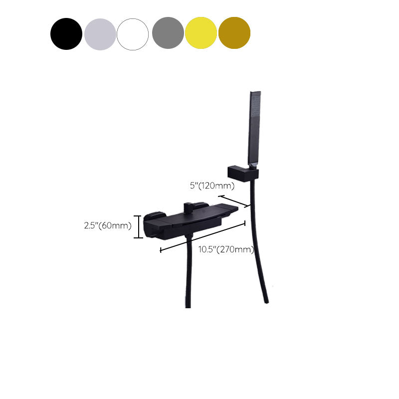 Contemporary Bathroom Faucet Wall Mounted Copper Low Arc Fixed Clawfoot Tub Faucets Clearhalo 'Bathroom Remodel & Bathroom Fixtures' 'Bathtub Faucets' 'bathtub_faucets' 'Home Improvement' 'home_improvement' 'home_improvement_bathtub_faucets' 7291833