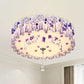 Dual-Layered Acrylic Flushmount Countryside LED Restaurant Ceiling Lamp with Crystal Ball in Pink/Purple Clearhalo 'Ceiling Lights' 'Close To Ceiling Lights' 'Close to ceiling' 'Flush mount' Lighting' 729184