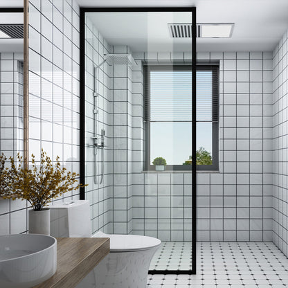 Transparent Tempered Shower Bath Door Scratch Resistant Shower Door Black Clearhalo 'Bathroom Remodel & Bathroom Fixtures' 'Home Improvement' 'home_improvement' 'home_improvement_shower_tub_doors' 'Shower and Tub Doors' 'shower_tub_doors' 'Showers & Bathtubs' 7292387