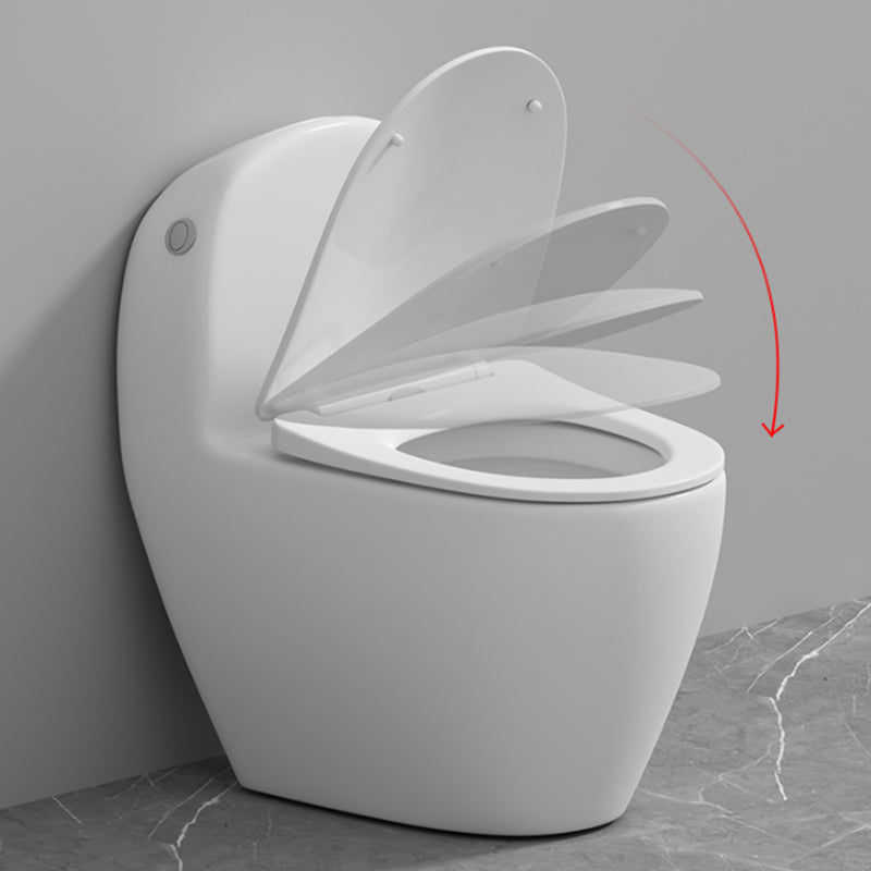 Contemporary Ceramic White Toilet Bowl Floor Mount Urine Toilet with Seat for Washroom 16" Clearhalo 'Bathroom Remodel & Bathroom Fixtures' 'Home Improvement' 'home_improvement' 'home_improvement_toilets' 'Toilets & Bidets' 'Toilets' 7293538