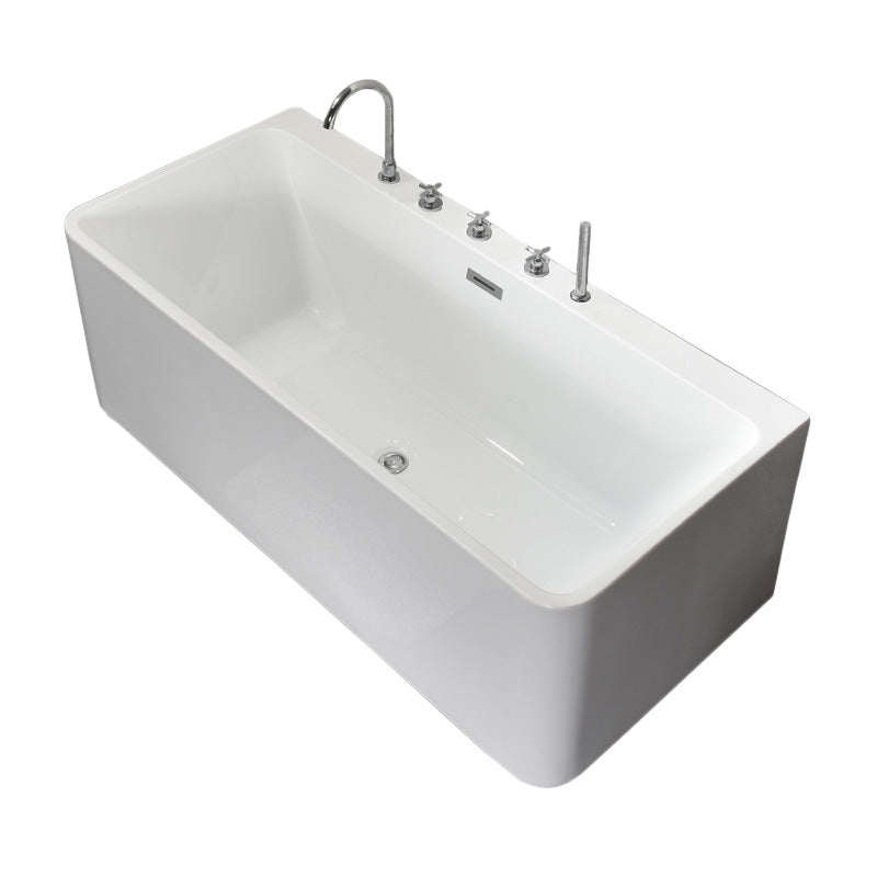 Back to Wall Bathtub Antique Finish Soaking Rectangular Modern Bath Clearhalo 'Bathroom Remodel & Bathroom Fixtures' 'Bathtubs' 'Home Improvement' 'home_improvement' 'home_improvement_bathtubs' 'Showers & Bathtubs' 7293565
