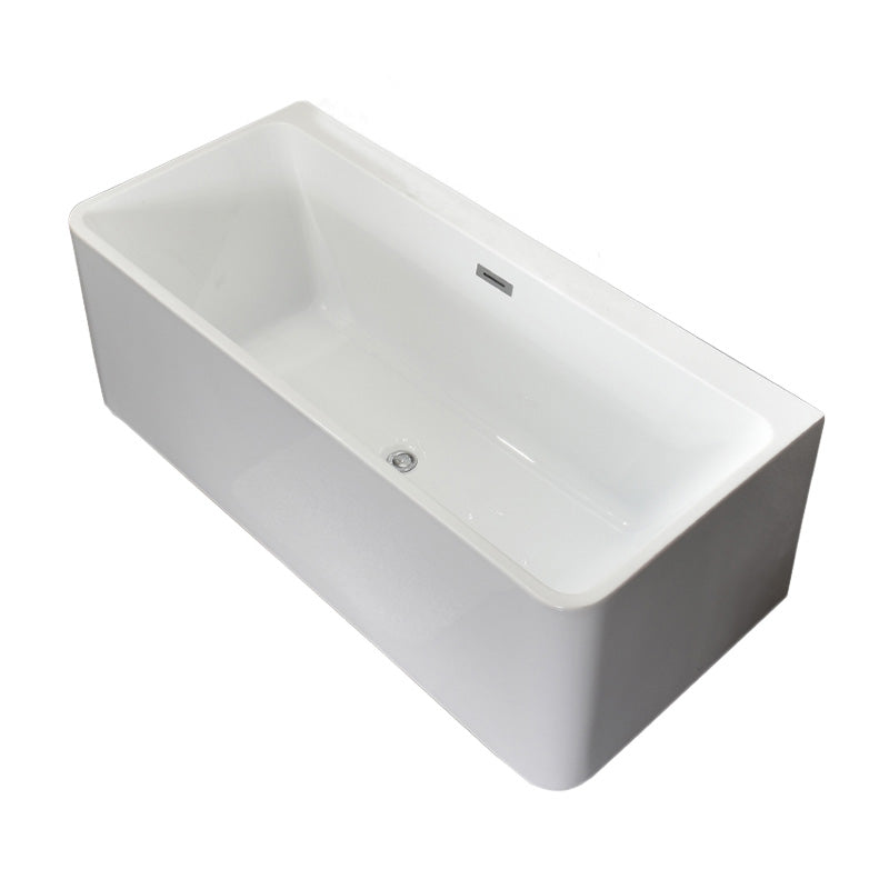 Back to Wall Bathtub Antique Finish Soaking Rectangular Modern Bath Clearhalo 'Bathroom Remodel & Bathroom Fixtures' 'Bathtubs' 'Home Improvement' 'home_improvement' 'home_improvement_bathtubs' 'Showers & Bathtubs' 7293570
