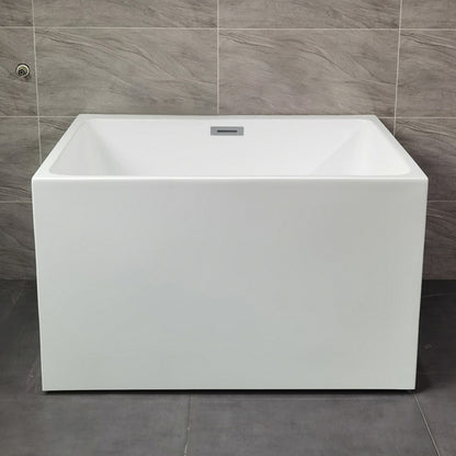 Back to Wall Soaking Bathtub Modern Antique Finish Rectangular Bath Tub Tub Clearhalo 'Bathroom Remodel & Bathroom Fixtures' 'Bathtubs' 'Home Improvement' 'home_improvement' 'home_improvement_bathtubs' 'Showers & Bathtubs' 7293580