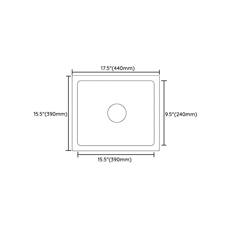 Quartz Kitchen Sink Contemporary Rectangular Shape Kitchen Sink with 1-Bowl Clearhalo 'Home Improvement' 'home_improvement' 'home_improvement_kitchen_sinks' 'Kitchen Remodel & Kitchen Fixtures' 'Kitchen Sinks & Faucet Components' 'Kitchen Sinks' 'kitchen_sinks' 7294819