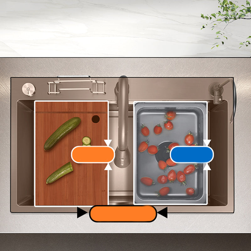 Stainless Steel Kitchen Sink Overflow Hole Detail Kitchen Sink with Basket Strainer Clearhalo 'Home Improvement' 'home_improvement' 'home_improvement_kitchen_sinks' 'Kitchen Remodel & Kitchen Fixtures' 'Kitchen Sinks & Faucet Components' 'Kitchen Sinks' 'kitchen_sinks' 7294872