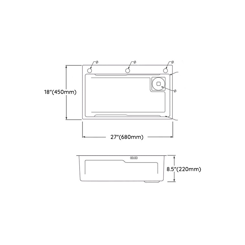 Stainless Steel Kitchen Sink Overflow Hole Detail Kitchen Sink with Basket Strainer Clearhalo 'Home Improvement' 'home_improvement' 'home_improvement_kitchen_sinks' 'Kitchen Remodel & Kitchen Fixtures' 'Kitchen Sinks & Faucet Components' 'Kitchen Sinks' 'kitchen_sinks' 7294881