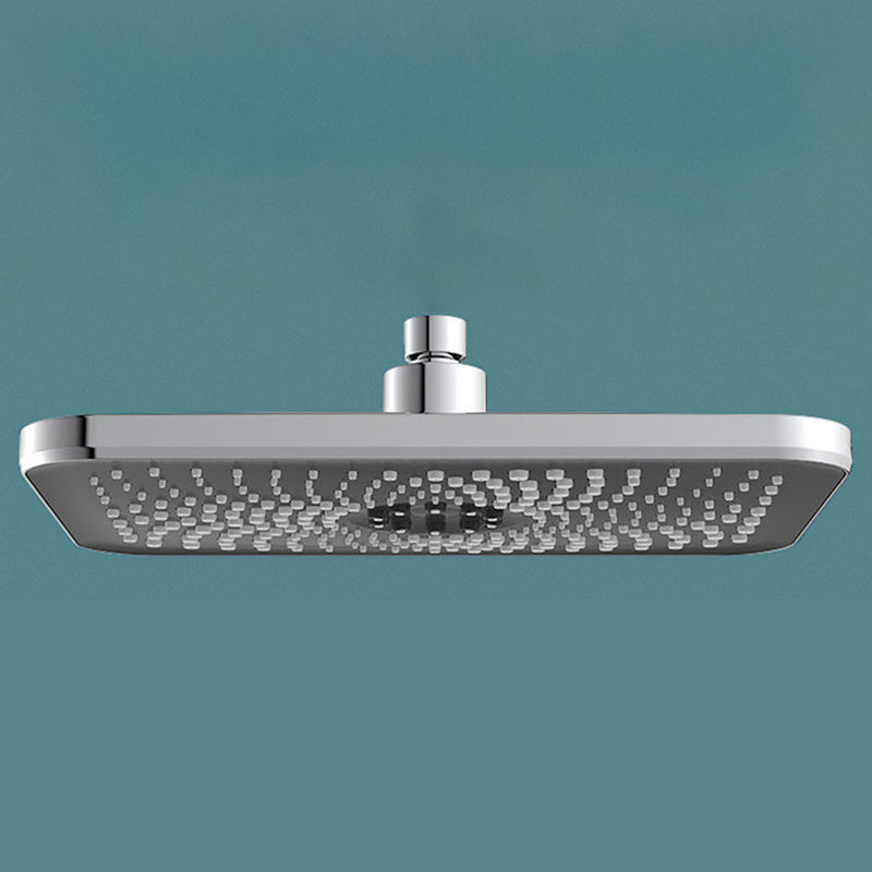 Contemporary Shower Head Combo Standard Spray Pattern Rectangle Large Shower Head Chrome Large Shower Clearhalo 'Bathroom Remodel & Bathroom Fixtures' 'Home Improvement' 'home_improvement' 'home_improvement_shower_heads' 'Shower Heads' 'shower_heads' 'Showers & Bathtubs Plumbing' 'Showers & Bathtubs' 7294905