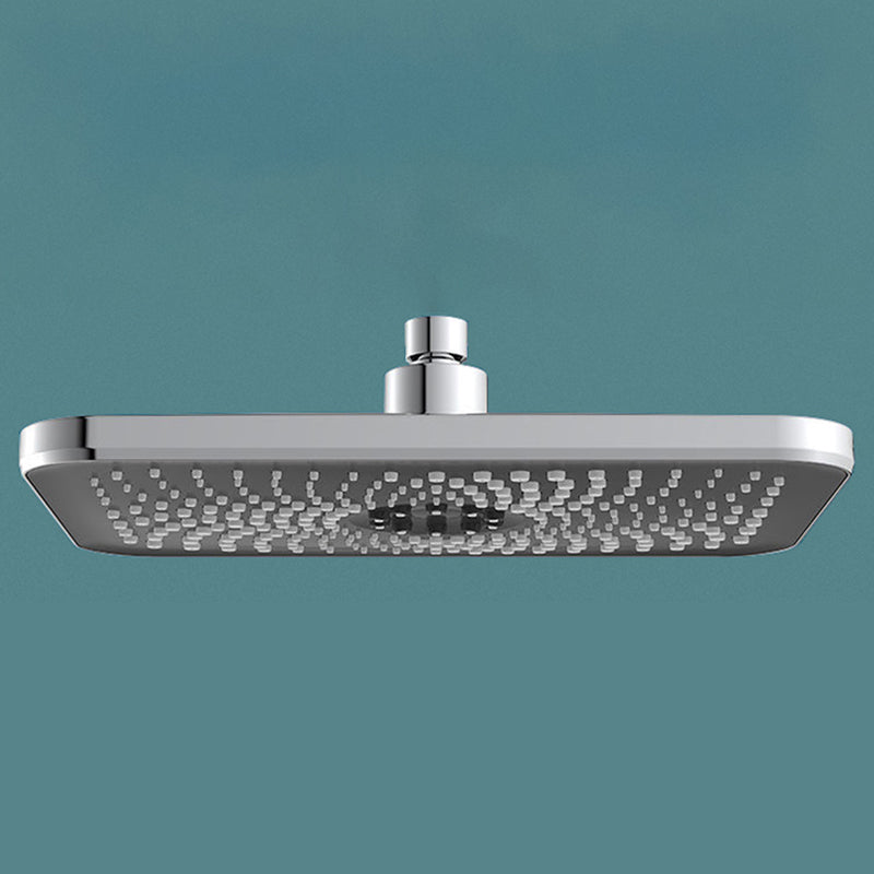 Contemporary Shower Head Combo Standard Spray Pattern Rectangle Large Shower Head Chrome Large Shower Clearhalo 'Bathroom Remodel & Bathroom Fixtures' 'Home Improvement' 'home_improvement' 'home_improvement_shower_heads' 'Shower Heads' 'shower_heads' 'Showers & Bathtubs Plumbing' 'Showers & Bathtubs' 7294905