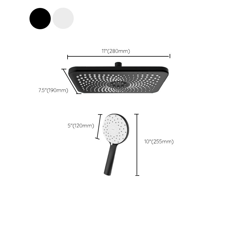 Contemporary Shower Head Combo Standard Spray Pattern Rectangle Large Shower Head Clearhalo 'Bathroom Remodel & Bathroom Fixtures' 'Home Improvement' 'home_improvement' 'home_improvement_shower_heads' 'Shower Heads' 'shower_heads' 'Showers & Bathtubs Plumbing' 'Showers & Bathtubs' 7294918