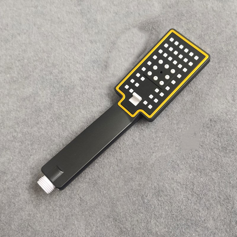 Square Shower Head Combo Standard Spray Pattern with Handheld Shower Head Black Gold Hand Shower Clearhalo 'Bathroom Remodel & Bathroom Fixtures' 'Home Improvement' 'home_improvement' 'home_improvement_shower_heads' 'Shower Heads' 'shower_heads' 'Showers & Bathtubs Plumbing' 'Showers & Bathtubs' 7294940