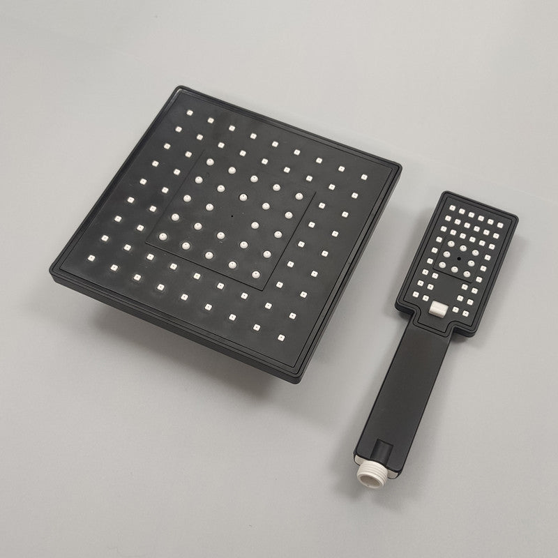 Square Shower Head Combo Standard Spray Pattern with Handheld Shower Head Black White Handheld Shower & Large Shower Head Clearhalo 'Bathroom Remodel & Bathroom Fixtures' 'Home Improvement' 'home_improvement' 'home_improvement_shower_heads' 'Shower Heads' 'shower_heads' 'Showers & Bathtubs Plumbing' 'Showers & Bathtubs' 7294949