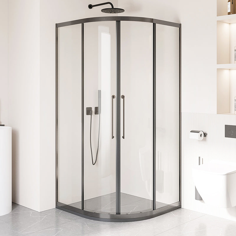 Round Shower Enclosure Double Sliding Door Tempered Glass Shower Room Clearhalo 'Bathroom Remodel & Bathroom Fixtures' 'Home Improvement' 'home_improvement' 'home_improvement_shower_stalls_enclosures' 'Shower Stalls & Enclosures' 'shower_stalls_enclosures' 'Showers & Bathtubs' 7294958