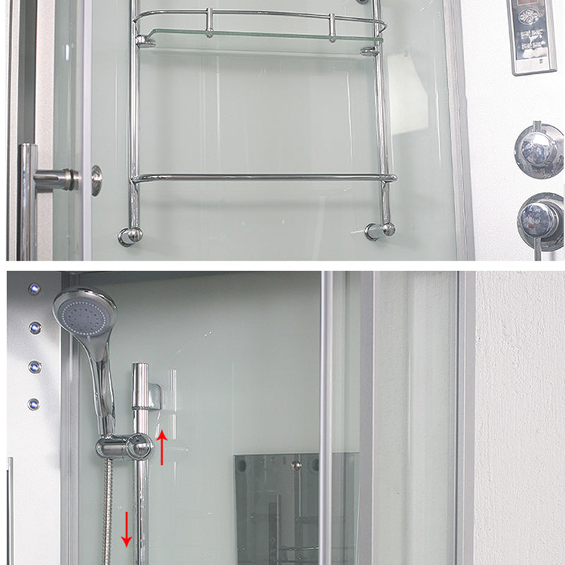 Round Shower Enclosure Double Sliding Door Shower Room with Shower Head Clearhalo 'Bathroom Remodel & Bathroom Fixtures' 'Home Improvement' 'home_improvement' 'home_improvement_shower_stalls_enclosures' 'Shower Stalls & Enclosures' 'shower_stalls_enclosures' 'Showers & Bathtubs' 7294974