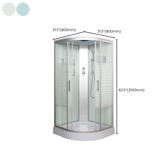 Round Shower Enclosure Double Sliding Door Shower Room with Shower Head Clearhalo 'Bathroom Remodel & Bathroom Fixtures' 'Home Improvement' 'home_improvement' 'home_improvement_shower_stalls_enclosures' 'Shower Stalls & Enclosures' 'shower_stalls_enclosures' 'Showers & Bathtubs' 7294980