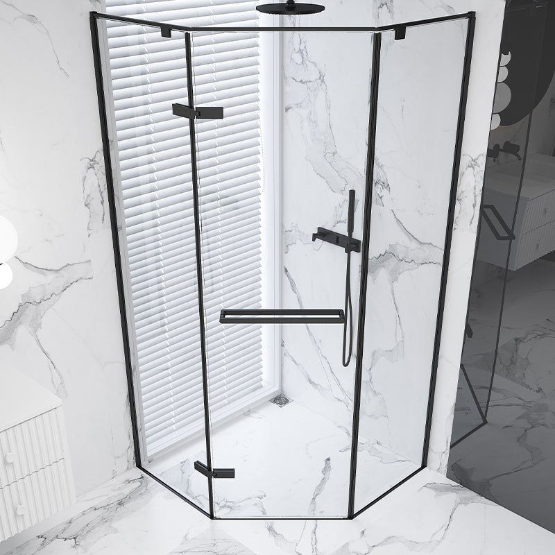 Neo-Angle Shower Enclosure Semi Frameless Door Hinged Shower Room Left Clearhalo 'Bathroom Remodel & Bathroom Fixtures' 'Home Improvement' 'home_improvement' 'home_improvement_shower_stalls_enclosures' 'Shower Stalls & Enclosures' 'shower_stalls_enclosures' 'Showers & Bathtubs' 7294986