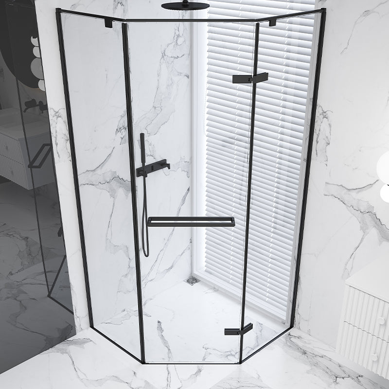 Neo-Angle Shower Enclosure Semi Frameless Door Hinged Shower Room Right Clearhalo 'Bathroom Remodel & Bathroom Fixtures' 'Home Improvement' 'home_improvement' 'home_improvement_shower_stalls_enclosures' 'Shower Stalls & Enclosures' 'shower_stalls_enclosures' 'Showers & Bathtubs' 7294987