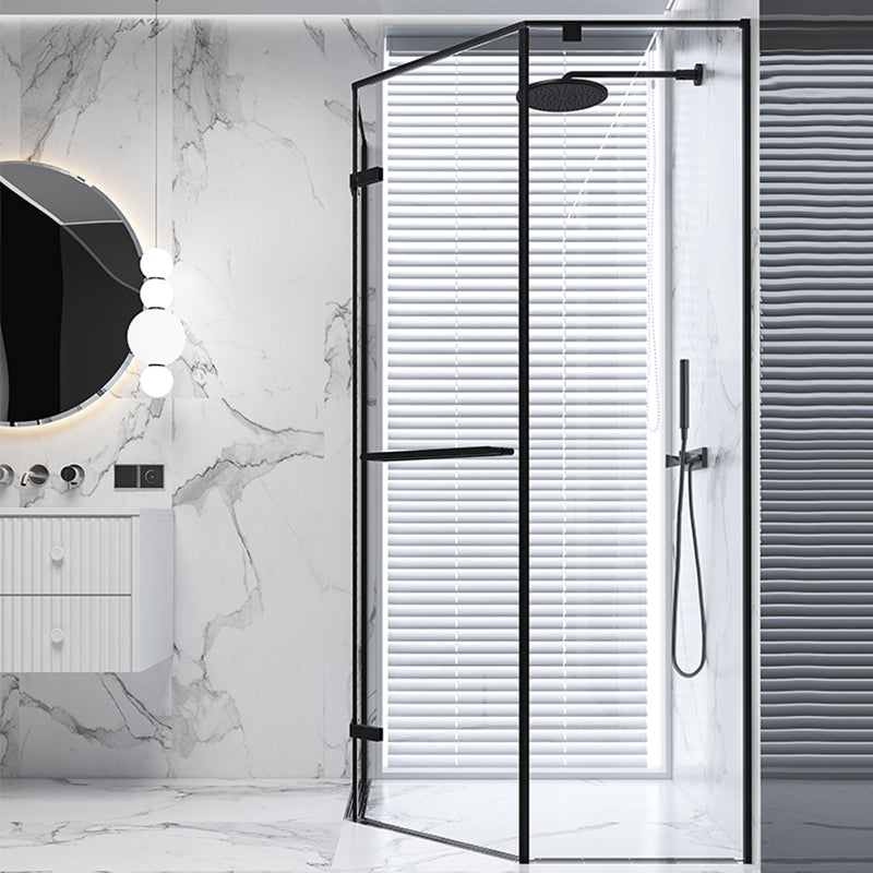 Neo-Angle Shower Enclosure Semi Frameless Door Hinged Shower Room Clearhalo 'Bathroom Remodel & Bathroom Fixtures' 'Home Improvement' 'home_improvement' 'home_improvement_shower_stalls_enclosures' 'Shower Stalls & Enclosures' 'shower_stalls_enclosures' 'Showers & Bathtubs' 7294988