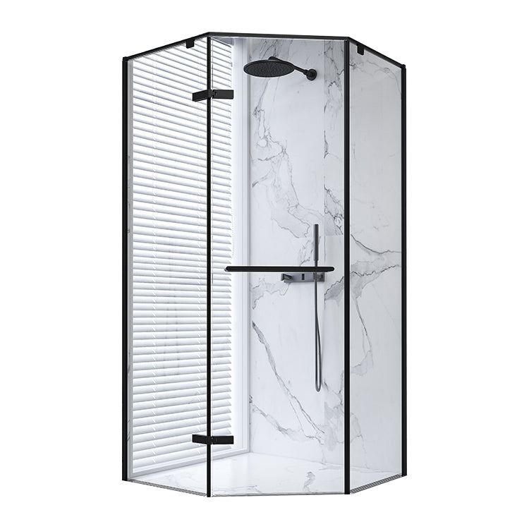 Neo-Angle Shower Enclosure Semi Frameless Door Hinged Shower Room Clearhalo 'Bathroom Remodel & Bathroom Fixtures' 'Home Improvement' 'home_improvement' 'home_improvement_shower_stalls_enclosures' 'Shower Stalls & Enclosures' 'shower_stalls_enclosures' 'Showers & Bathtubs' 7294991