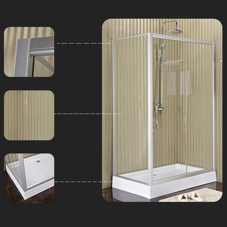 Rectangular Shower Kit Semi Frameless Tempered Glass Shower Enclosure ...