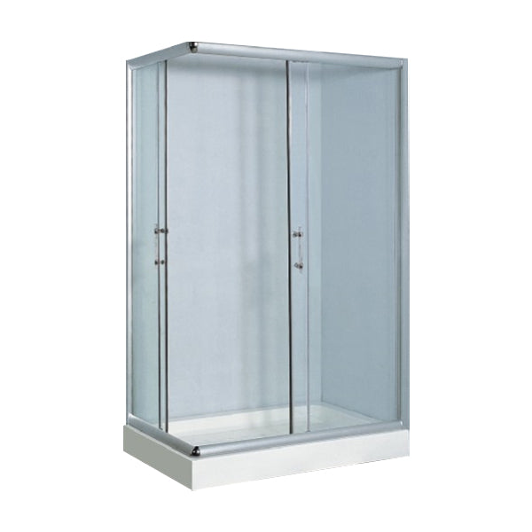 Rectangular Shower Kit Semi Frameless Tempered Glass Shower Enclosure Clearhalo 'Bathroom Remodel & Bathroom Fixtures' 'Home Improvement' 'home_improvement' 'home_improvement_shower_stalls_enclosures' 'Shower Stalls & Enclosures' 'shower_stalls_enclosures' 'Showers & Bathtubs' 7295008