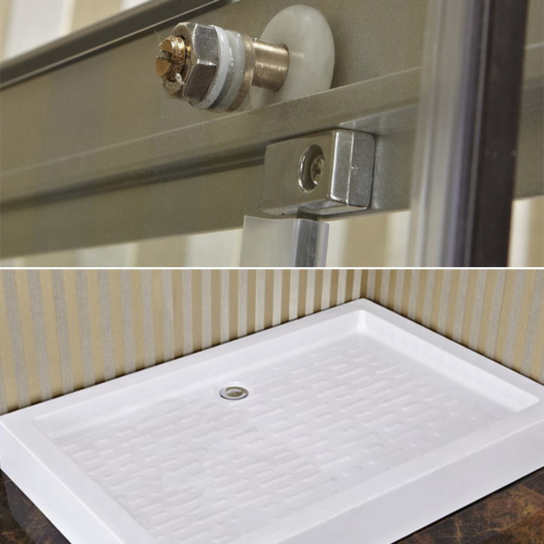 Rectangular Shower Kit Semi Frameless Tempered Glass Shower Enclosure Clearhalo 'Bathroom Remodel & Bathroom Fixtures' 'Home Improvement' 'home_improvement' 'home_improvement_shower_stalls_enclosures' 'Shower Stalls & Enclosures' 'shower_stalls_enclosures' 'Showers & Bathtubs' 7295013