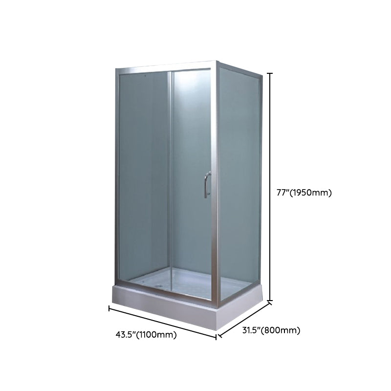 Rectangular Shower Kit Semi Frameless Tempered Glass Shower Enclosure Clearhalo 'Bathroom Remodel & Bathroom Fixtures' 'Home Improvement' 'home_improvement' 'home_improvement_shower_stalls_enclosures' 'Shower Stalls & Enclosures' 'shower_stalls_enclosures' 'Showers & Bathtubs' 7295023