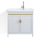White Bathroom Vanity Metal Frame Single Sink Rectangular Freestanding Vanity with Mirror Clearhalo 'Bathroom Remodel & Bathroom Fixtures' 'Bathroom Vanities' 'bathroom_vanities' 'Home Improvement' 'home_improvement' 'home_improvement_bathroom_vanities' 7295248