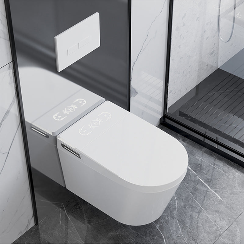 Contemporary Wall Mounted Bidet Elongated Foot Sensor Ceramic Heated Seat Clearhalo 'Bathroom Remodel & Bathroom Fixtures' 'Bidets' 'Home Improvement' 'home_improvement' 'home_improvement_bidets' 'Toilets & Bidets' 7296229