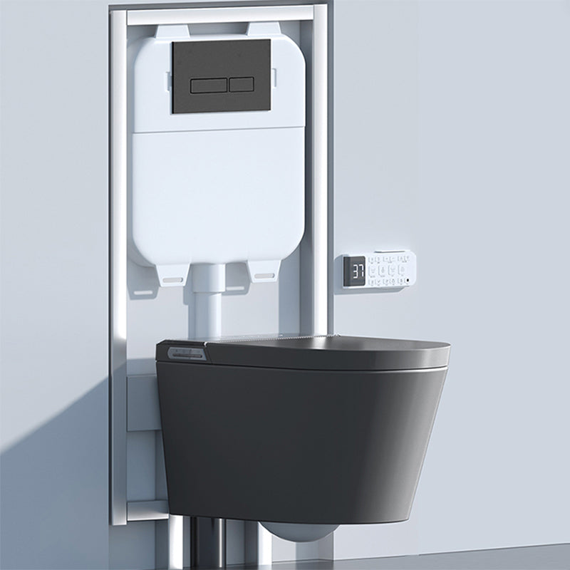 Contemporary Wall Mounted Bidet Elongated Foot Sensor Ceramic Heated Seat Clearhalo 'Bathroom Remodel & Bathroom Fixtures' 'Bidets' 'Home Improvement' 'home_improvement' 'home_improvement_bidets' 'Toilets & Bidets' 7296230