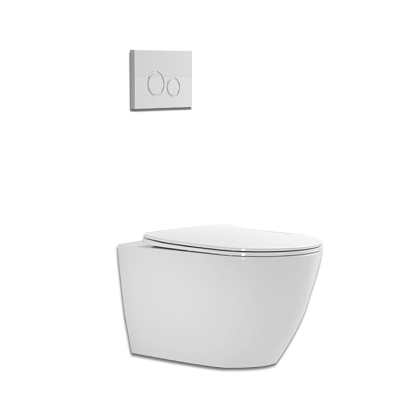 Contemporary Wall Hung Toilet Set Elongated Gloss Finish Ceramic Wall Mounted Bidet White Clearhalo 'Bathroom Remodel & Bathroom Fixtures' 'Bidets' 'Home Improvement' 'home_improvement' 'home_improvement_bidets' 'Toilets & Bidets' 7296239