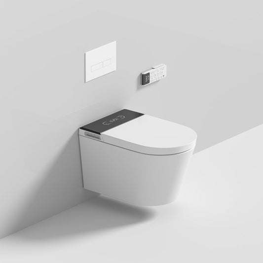 Elongated Wall Mounted Bidet Antimicrobial Smart Bidet with Heated Seat and Dryer Clearhalo 'Bathroom Remodel & Bathroom Fixtures' 'Bidets' 'Home Improvement' 'home_improvement' 'home_improvement_bidets' 'Toilets & Bidets' 7296256
