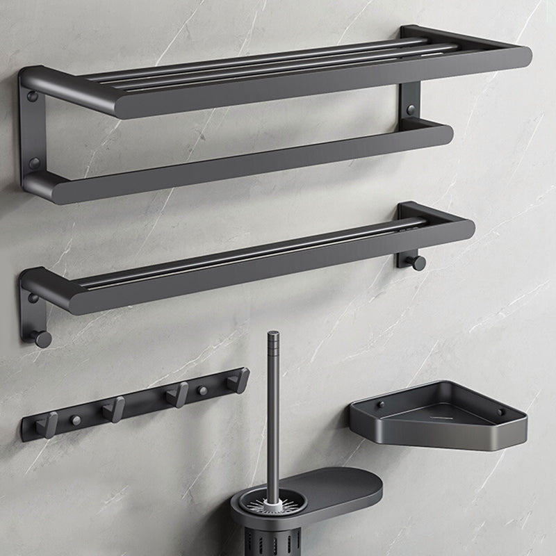 Modern Metal Bathroom Accessory As Individual Or As a Set in Grey Clearhalo 'Bathroom Hardware Sets' 'Bathroom Hardware' 'Bathroom Remodel & Bathroom Fixtures' 'bathroom_hardware_sets' 'Home Improvement' 'home_improvement' 'home_improvement_bathroom_hardware_sets' 7296258