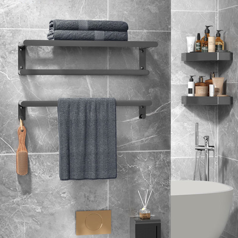 Modern Metal Bathroom Accessory As Individual Or As a Set in Grey Clearhalo 'Bathroom Hardware Sets' 'Bathroom Hardware' 'Bathroom Remodel & Bathroom Fixtures' 'bathroom_hardware_sets' 'Home Improvement' 'home_improvement' 'home_improvement_bathroom_hardware_sets' 7296261