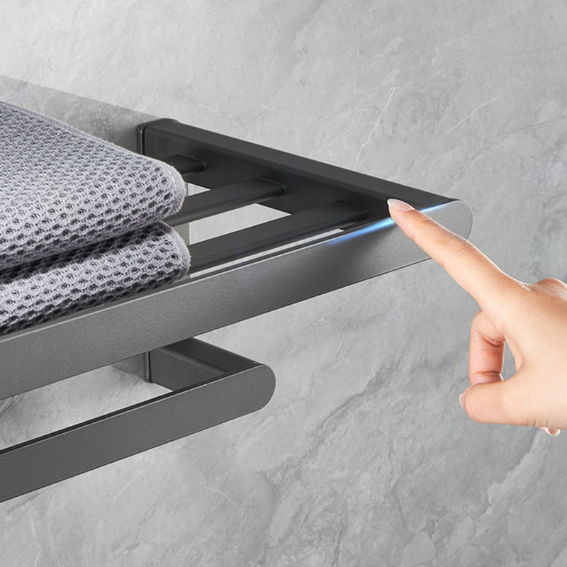 Modern Metal Bathroom Accessory As Individual Or As a Set in Grey Clearhalo 'Bathroom Hardware Sets' 'Bathroom Hardware' 'Bathroom Remodel & Bathroom Fixtures' 'bathroom_hardware_sets' 'Home Improvement' 'home_improvement' 'home_improvement_bathroom_hardware_sets' 7296271