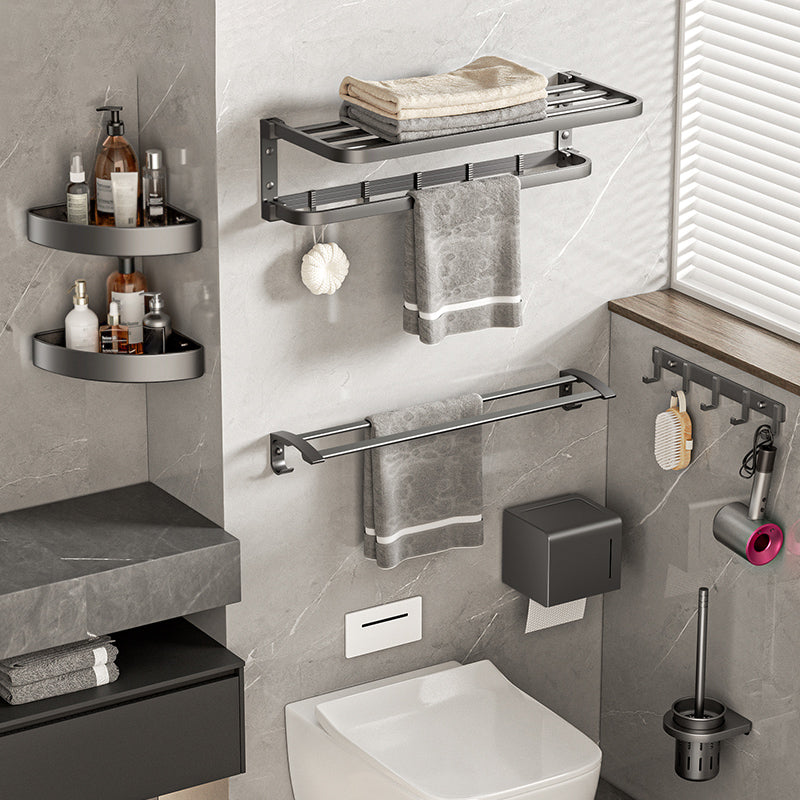 Grey Modern Bathroom Accessory As Individual Or As a Set with Towel Bar Clearhalo 'Bathroom Hardware Sets' 'Bathroom Hardware' 'Bathroom Remodel & Bathroom Fixtures' 'bathroom_hardware_sets' 'Home Improvement' 'home_improvement' 'home_improvement_bathroom_hardware_sets' 7296279