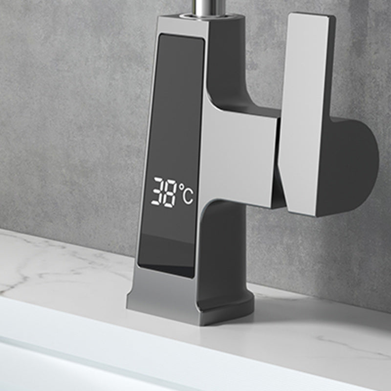 Contemporary Vessel Sink Bathroom Faucet Swivel Spout with Pull Out Sprayer Clearhalo 'Bathroom Remodel & Bathroom Fixtures' 'Bathroom Sink Faucets' 'Bathroom Sinks & Faucet Components' 'bathroom_sink_faucets' 'Home Improvement' 'home_improvement' 'home_improvement_bathroom_sink_faucets' 7297325