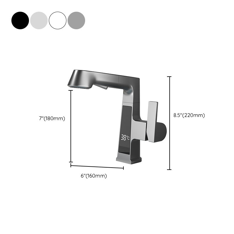 Contemporary Vessel Sink Bathroom Faucet Swivel Spout with Pull Out Sprayer Clearhalo 'Bathroom Remodel & Bathroom Fixtures' 'Bathroom Sink Faucets' 'Bathroom Sinks & Faucet Components' 'bathroom_sink_faucets' 'Home Improvement' 'home_improvement' 'home_improvement_bathroom_sink_faucets' 7297330