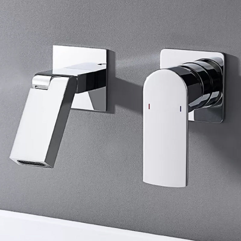 Modern Wall Mounted Bathroom Faucet Waterfall Spout Bathroom Faucet Cromo Clearhalo 'bathroom_sink_faucets' 'Conjunta de Baño y Conjunta de Grifo' 'Coronamiento de Baño y Dispositivo de Baño' 'Grifo del lavabo del baño' 'Hogar' 'home_improvement' 'home_improvement_bathroom_sink_faucets' 'Mejoras para el hogar' 7297337