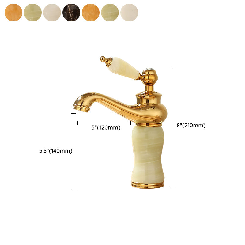 Deck Mounted Copper Tub Faucet Low Arc Roman Tub Faucet Set with Jade Clearhalo 'Bathroom Remodel & Bathroom Fixtures' 'Bathroom Sink Faucets' 'Bathroom Sinks & Faucet Components' 'bathroom_sink_faucets' 'Home Improvement' 'home_improvement' 'home_improvement_bathroom_sink_faucets' 7297381