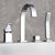 Contemporary Bathroom Faucet Deck Mounted Copper Low Arc Roman Tub Faucet Trim Silver Clearhalo 'Bathroom Remodel & Bathroom Fixtures' 'Bathtub Faucets' 'bathtub_faucets' 'Home Improvement' 'home_improvement' 'home_improvement_bathtub_faucets' 7297462
