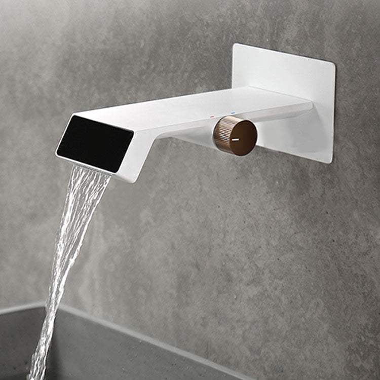 Modern Bathtub Faucet Wall-mounted Brass Digital Display Bathtub Faucet Clearhalo 'Bathroom Remodel & Bathroom Fixtures' 'Bathtub Faucets' 'bathtub_faucets' 'Home Improvement' 'home_improvement' 'home_improvement_bathtub_faucets' 7297483