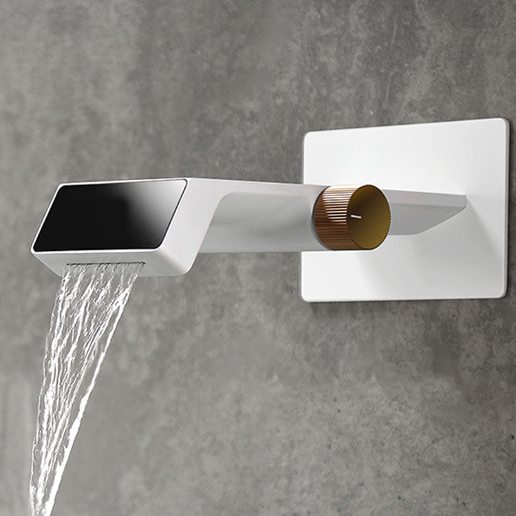 Modern Bathtub Faucet Wall-mounted Brass Digital Display Bathtub Faucet Clearhalo 'Bathroom Remodel & Bathroom Fixtures' 'Bathtub Faucets' 'bathtub_faucets' 'Home Improvement' 'home_improvement' 'home_improvement_bathtub_faucets' 7297486