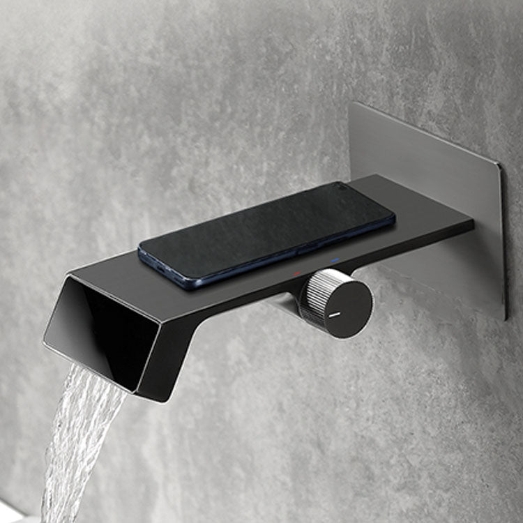 Modern Bathtub Faucet Wall-mounted Brass Digital Display Bathtub Faucet Clearhalo 'Bathroom Remodel & Bathroom Fixtures' 'Bathtub Faucets' 'bathtub_faucets' 'Home Improvement' 'home_improvement' 'home_improvement_bathtub_faucets' 7297488