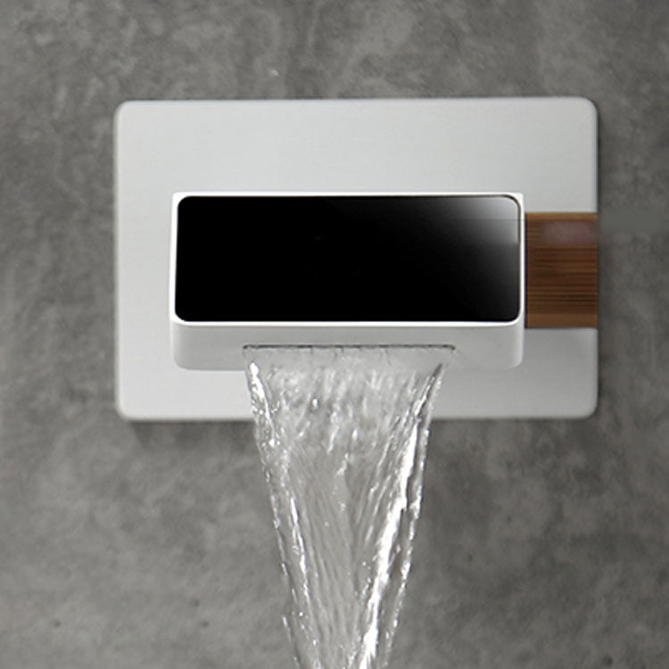 Modern Bathtub Faucet Wall-mounted Brass Digital Display Bathtub Faucet Clearhalo 'Bathroom Remodel & Bathroom Fixtures' 'Bathtub Faucets' 'bathtub_faucets' 'Home Improvement' 'home_improvement' 'home_improvement_bathtub_faucets' 7297490