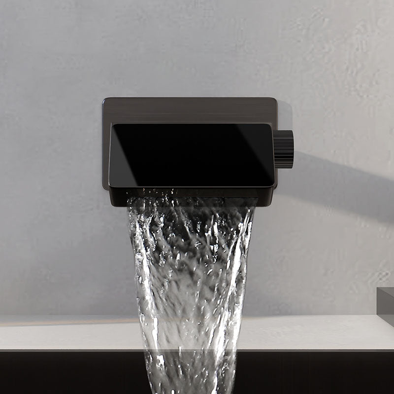 Modern Bathtub Faucet Wall-mounted Brass Rotary Handle Faucet Clearhalo 'Bathroom Remodel & Bathroom Fixtures' 'Bathtub Faucets' 'bathtub_faucets' 'Home Improvement' 'home_improvement' 'home_improvement_bathtub_faucets' 7297503