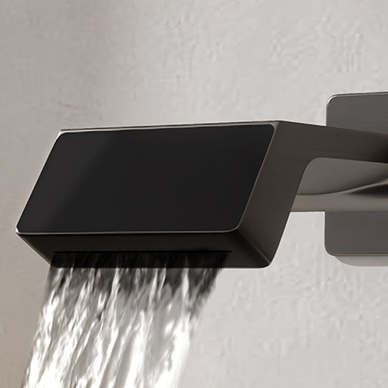 Modern Bathtub Faucet Wall-mounted Brass Rotary Handle Faucet Clearhalo 'Bathroom Remodel & Bathroom Fixtures' 'Bathtub Faucets' 'bathtub_faucets' 'Home Improvement' 'home_improvement' 'home_improvement_bathtub_faucets' 7297505
